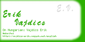 erik vajdics business card